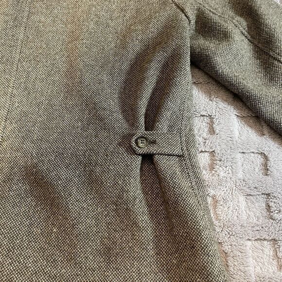 Women's Vtg Evan Picone Green Herringbone Tweed Jacket Coat Size 10 - Picture 16 of 16